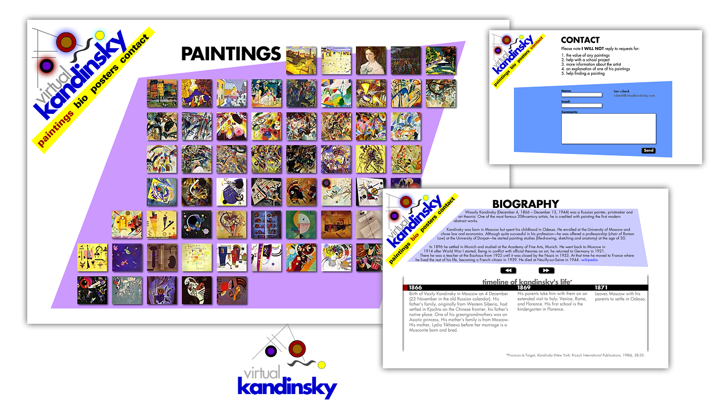 Screenshots from VirtualKandinsky.com