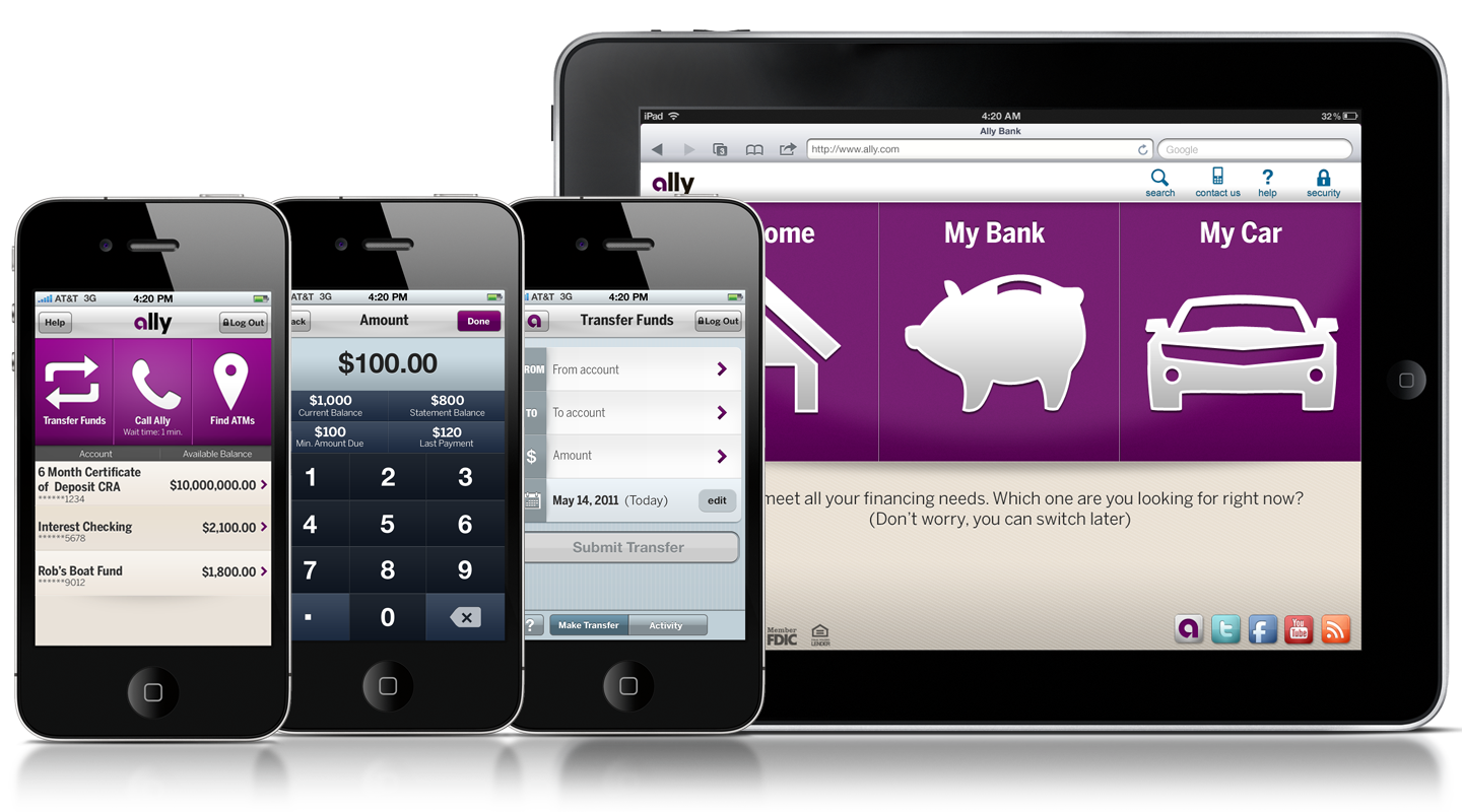 Screenshots of mobile banking app