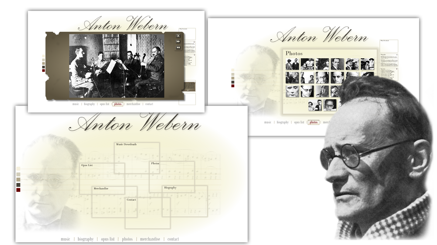 Screenshots from AntonWebern.com